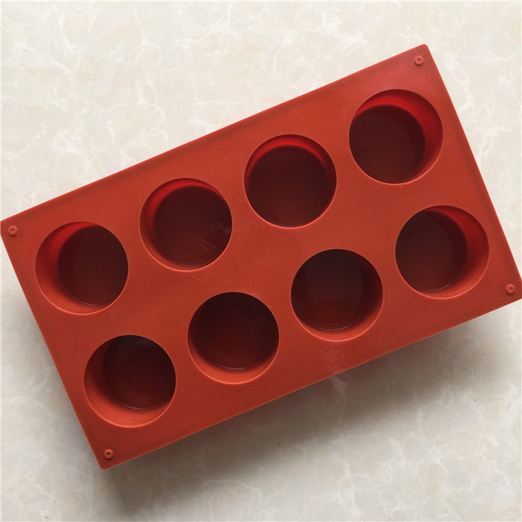 Khuôn silicon 8 lỗ hình trụ làm bánh mousse/chocolate/ xà phòng