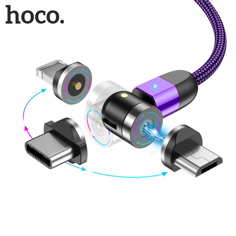 Dây Cáp game Sạc Đầu Nam Châm hoco.CB1 chuẩn Micro USB/ iphone / Type-C Xoay 540°