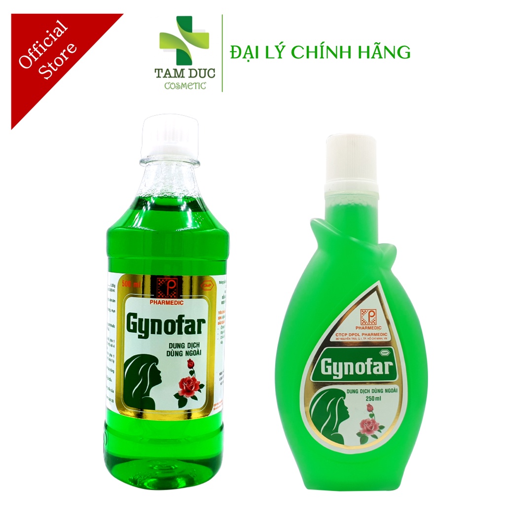 Dung dịch vệ sinh phụ nữ Gynofar gội đầu tắm rửa chai 250ml và 500ml