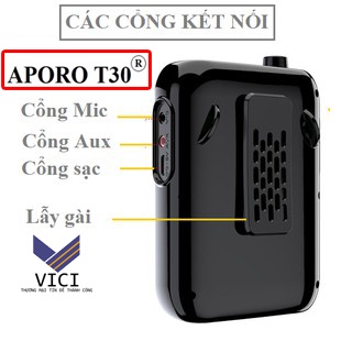 Máy Trợ Giảng APORO T30 UHF, Loa To, Pin Lâu Đến 20H, Có Bluetooth. Mic Không Dây Sang Trọng, Âm Thanh Trong Trẻo.