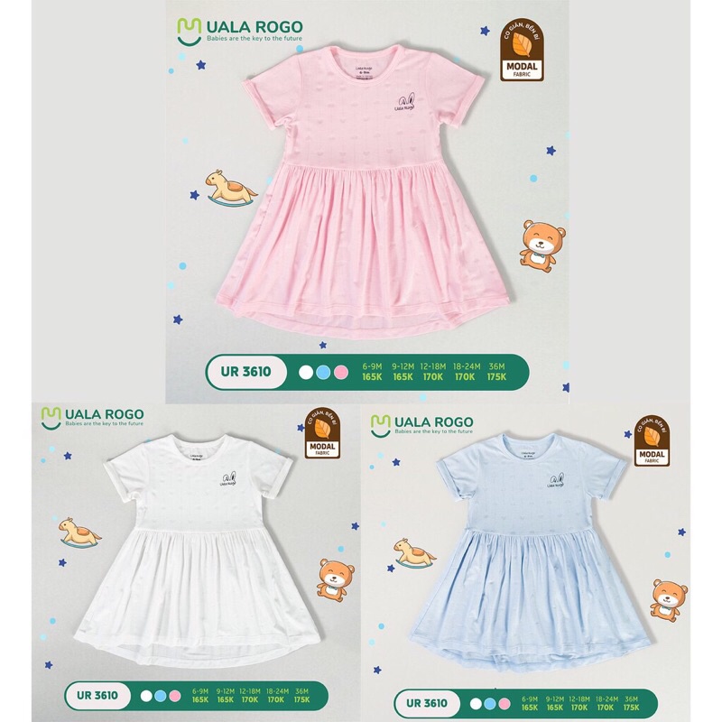 Váy Uala rogo cho bé gái bamboo