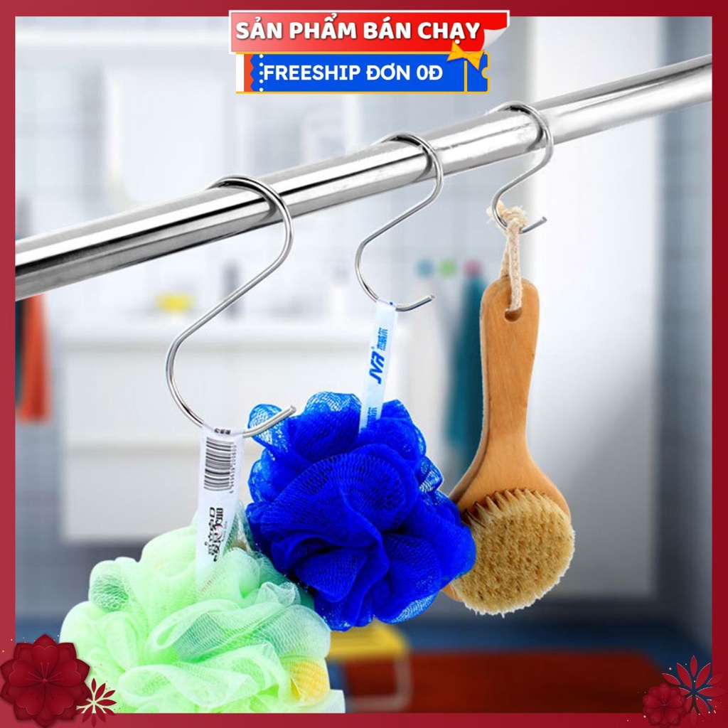 Sỉ Móc Chữ S V8 Mẫu Đặc ĐẦU BĂNG - Treo Đồ Siêu Chắc - Treo Hàng Hóa - Inox Loại 1 (Chọn Size)
