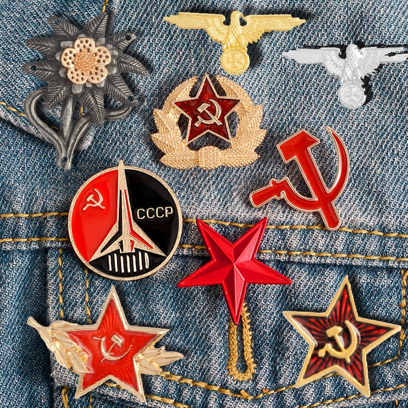Huy Hiệu Cài Áo WW2 Hình Ngôi Sao Đỏ Phong Cách Quân Đội Đức