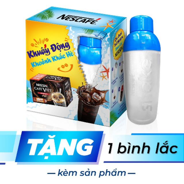Nescafe sữa đá 3 in 1 10 gói x 200g Tặng bình lắc.