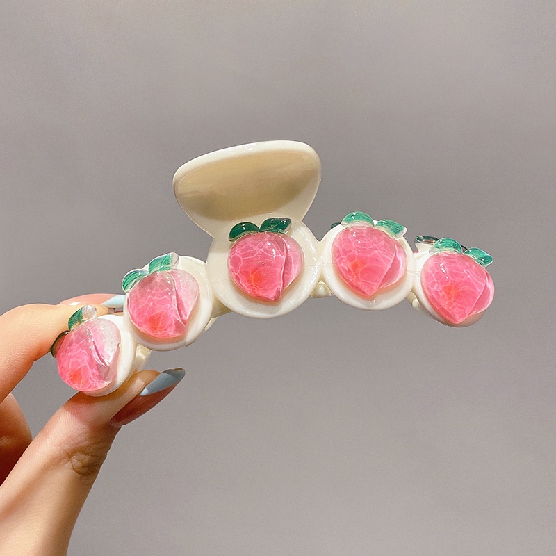 Kẹp tóc răng lớn màu hồng ngọt ngào cho nữ