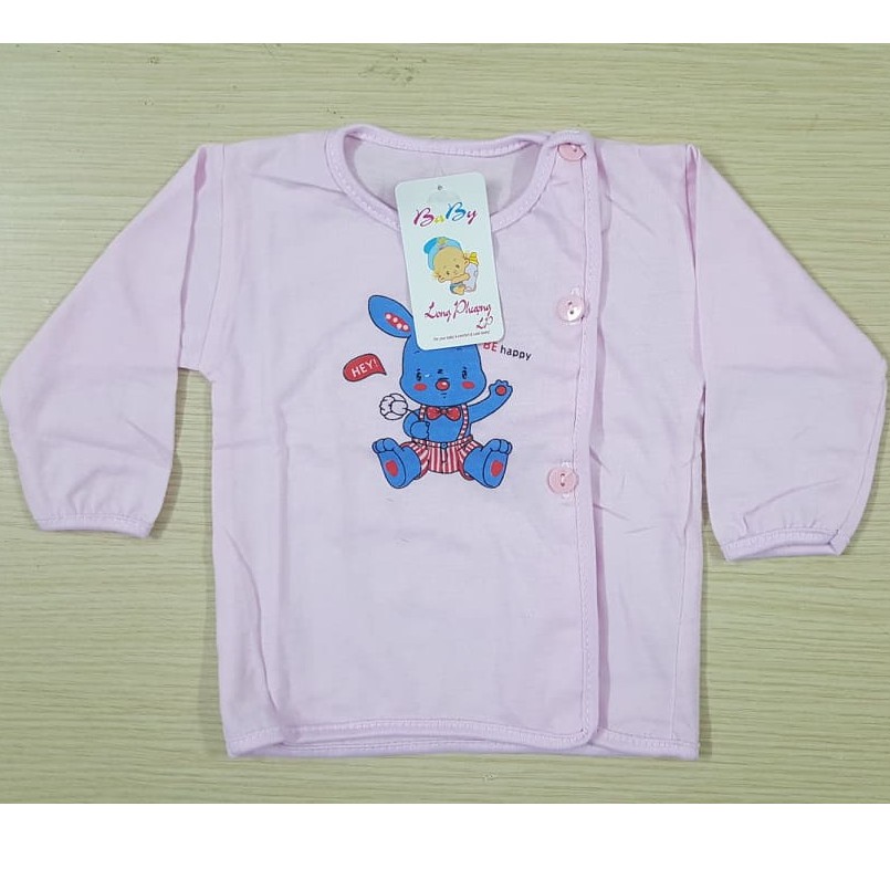 Combo 5 Áo dài tay sơ sinh Baby 100% cotton cho bé (2-6kg)