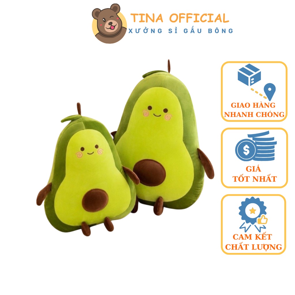 Gấu Bông Hình Quả Bơ Nhồi Bông Mini TINA OFFICIAL - E3 Audio Miền Nam