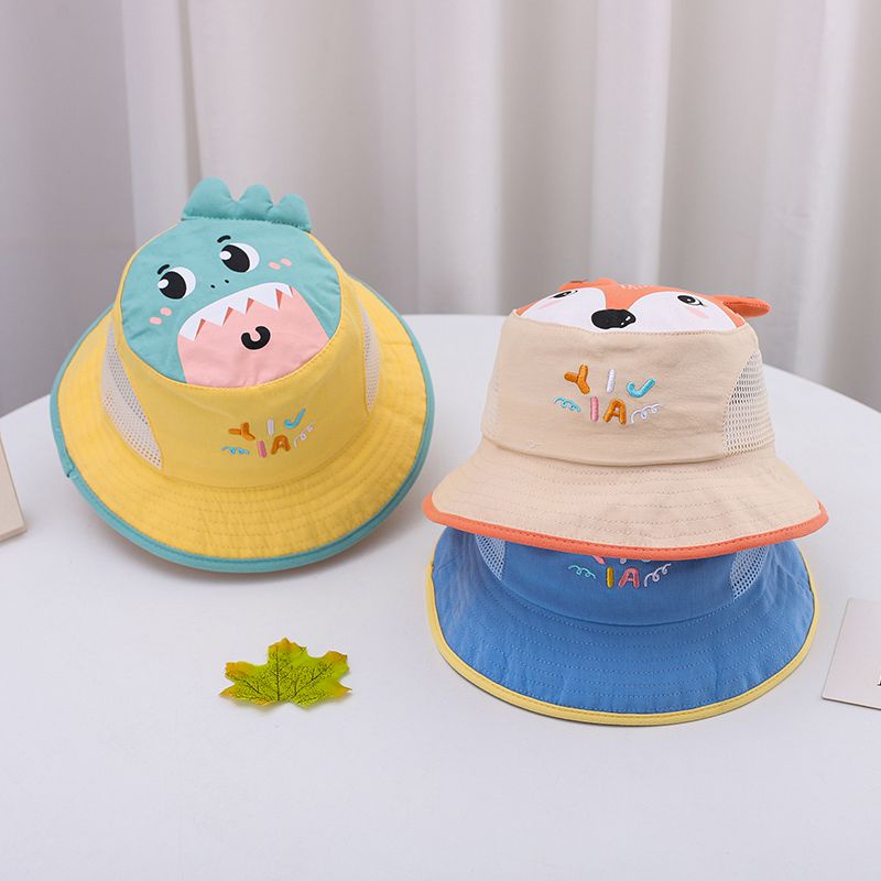 Nón Bucket Che Nắng In Họa Tiết Hoạt Hình Động Vật Ba Chiều Có Vành Che Nắng Cho Bé