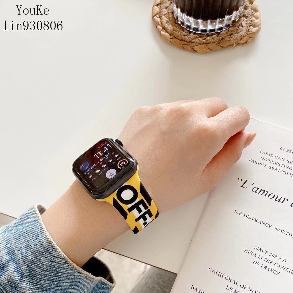 Dây Đeo Silicon Off-white Cho Đồng Hồ Thông Minh Apple Watch 1