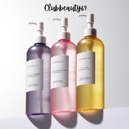 Dầu tẩy trang Graymelin Vita Yuja, hoa anh đào tươi, Cleansing Oil, Lavender đủ màu, kèm bill web,400ml-500ml