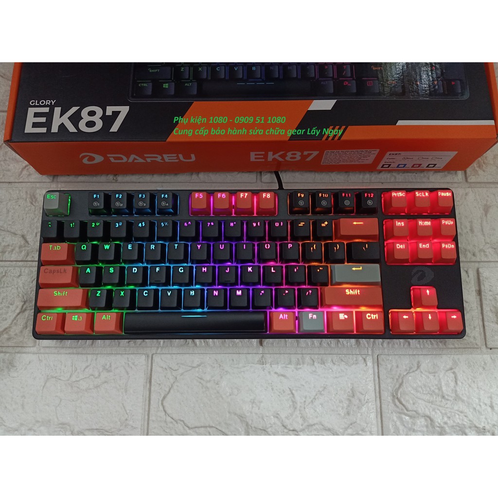 [Mã 257ELSALE2 giảm 7% đơn 300K] Bàn phím cơ DareU EK87 Multi LED Mix Màu