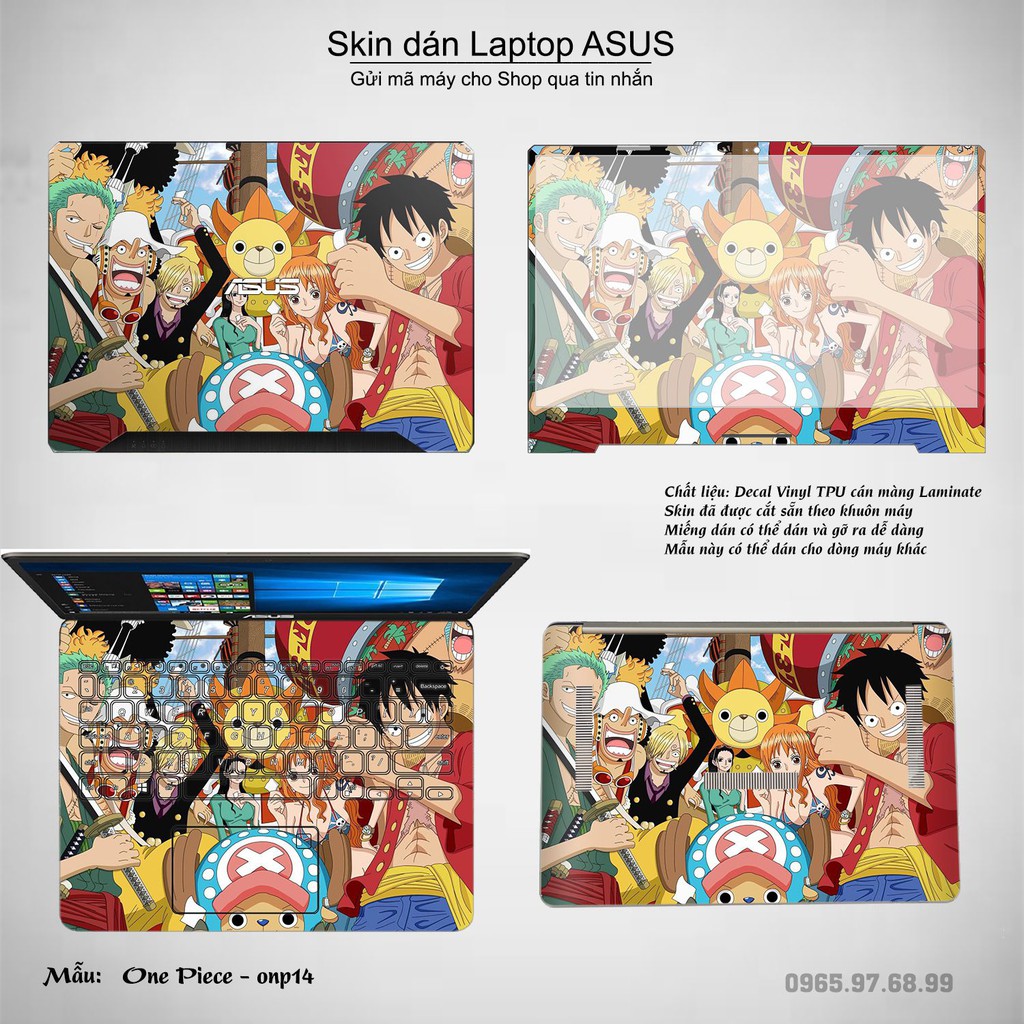 [Mã ELFLASH5 giảm 20K đơn 50K] Skin dán Laptop Asus in hình One Piece bộ 17 (inbox mã máy cho Shop)