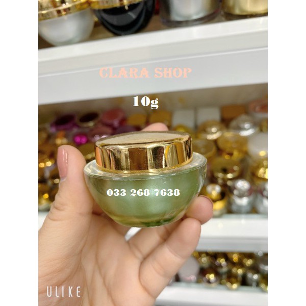 Hủ mỹ phẩm cao cấp 10g - Hủ chiết mỹ phẩm 10g-nắp vàng trơn