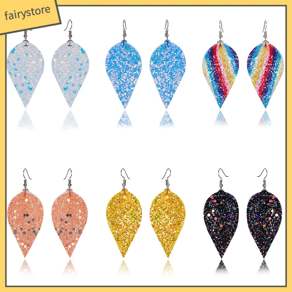 Khuyên Tai Hợp Kim Hình Giọt Nước Đính Đá Lấp Lánh