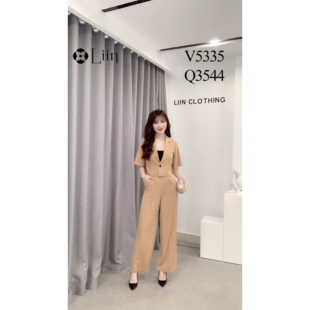 Áo Vest nữ kiểu dáng Croptop ngắn tay màu Nâu sành điệu Liin Clothing V5335 | BigBuy360 - bigbuy360.vn