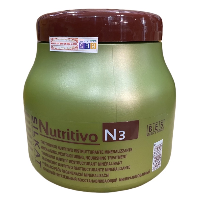 Hấp Dầu Phục Hồi Tóc Bes Hergen Silkat Nutritivo N3 500ml [ Fanola ]