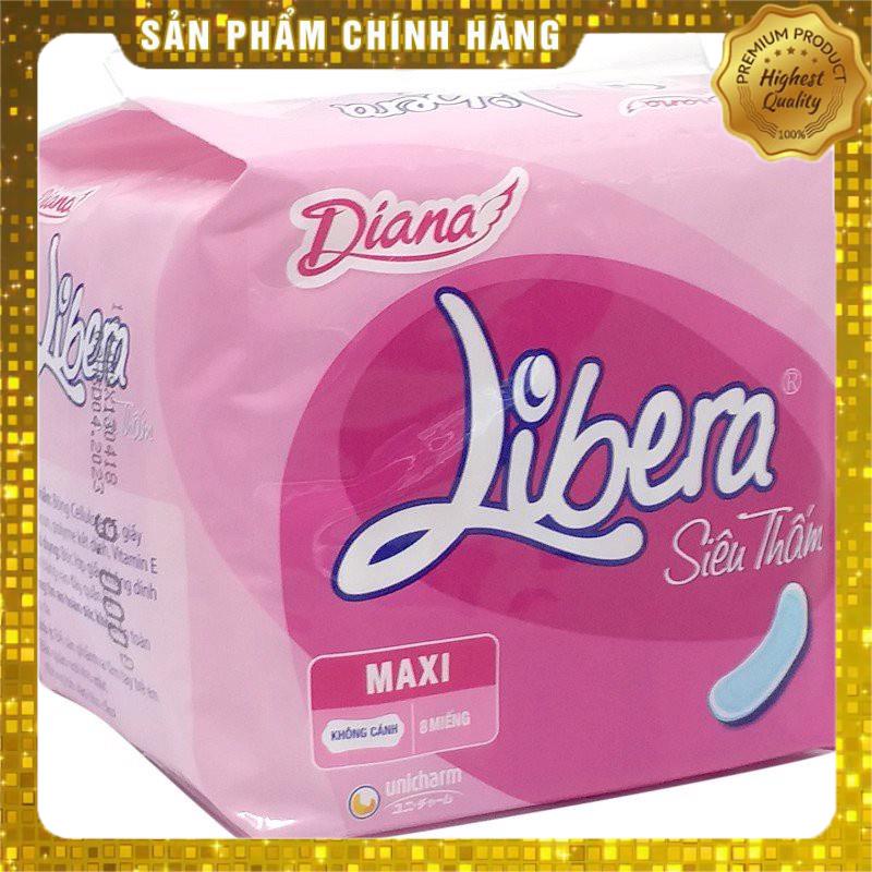 Gói Băng Vệ Sinh Libera Siêu Mỏng/ Maxi Không Cánh 8 miếng