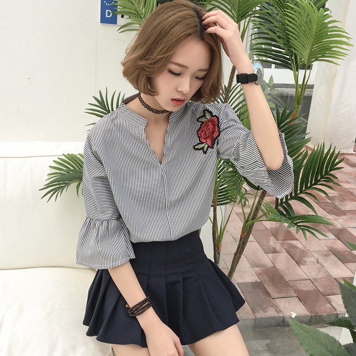Sale Áo sơ mi thêu hoa dễ thương thời trang mới nhất
