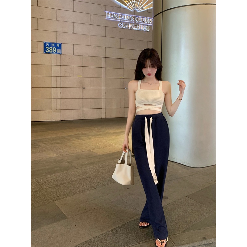 Quần dài ống rộng phong cách Hàn Quốc thời trang dành cho nữ