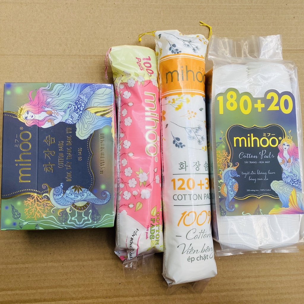 BÔNG TẨY TRANG HÀN QUỐC MIHOO CHÍNH HÃNG - KHÔNG XƠ - MỀM MỊN