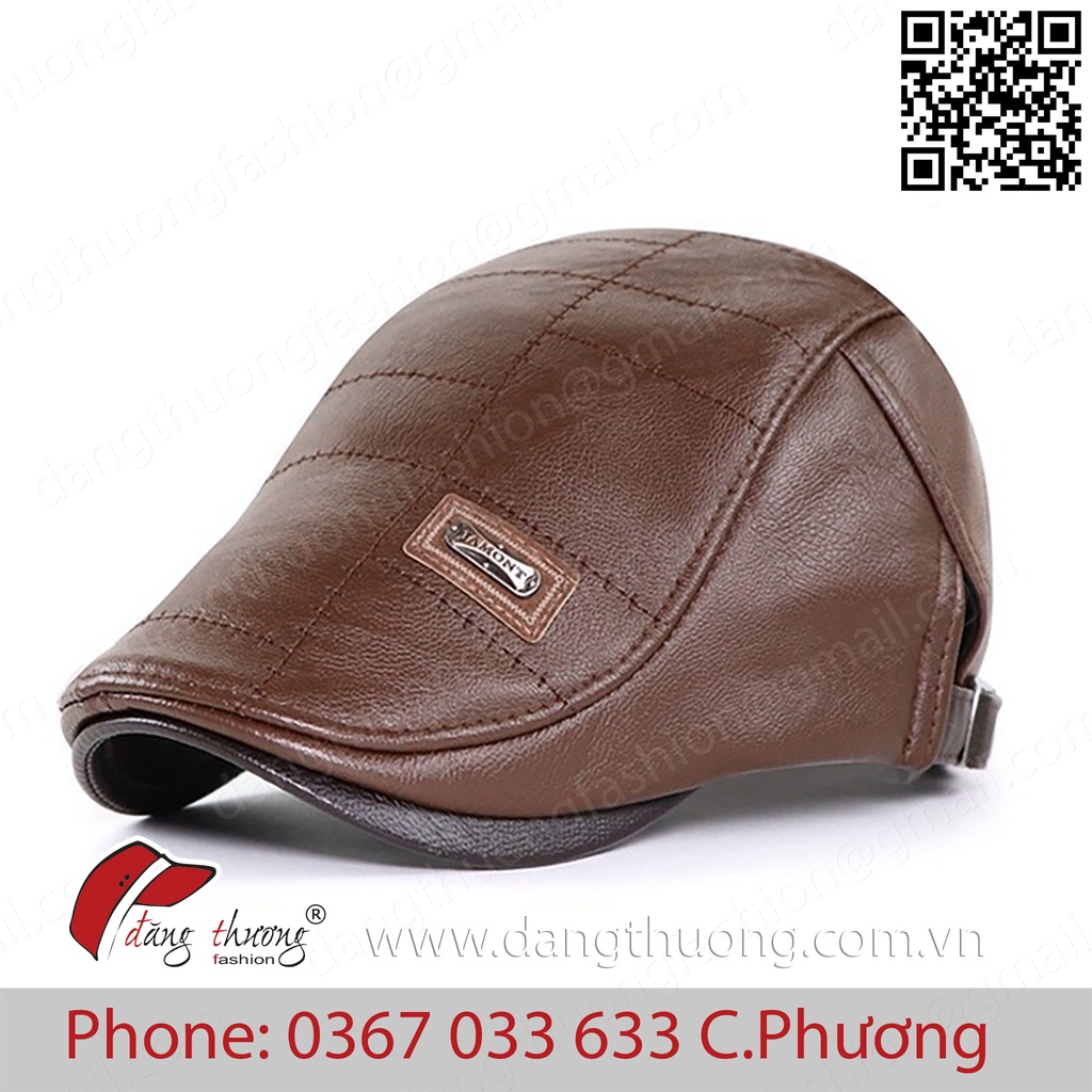 Mũ nón cóc bere beret nam flatcap thời trang da Pu cao cấp Freesize