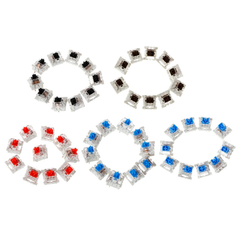 Set 10 Công Tắc Bàn Phím Cơ 3 Chấu Màu Đỏ Thay Thế Cho Gateron Cherry Mx