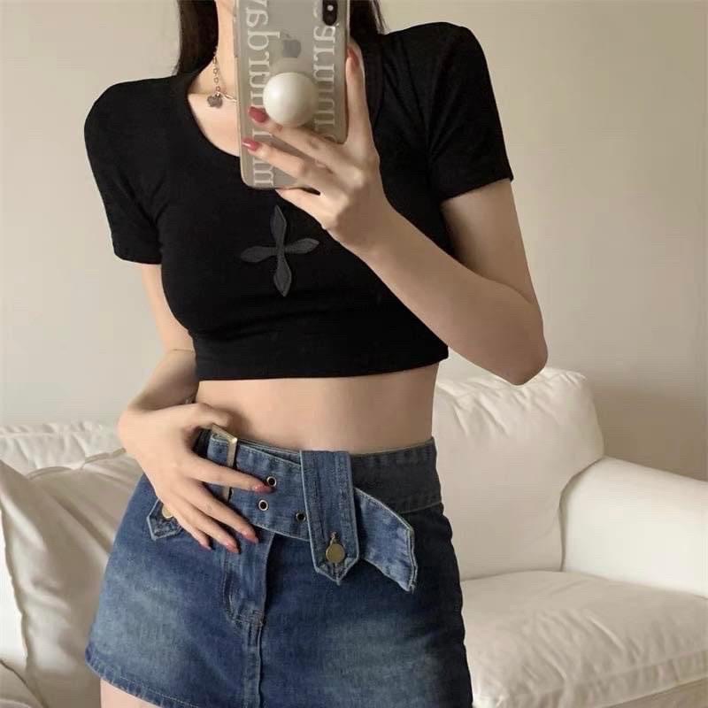 Áo croptop thun Borip in chữ