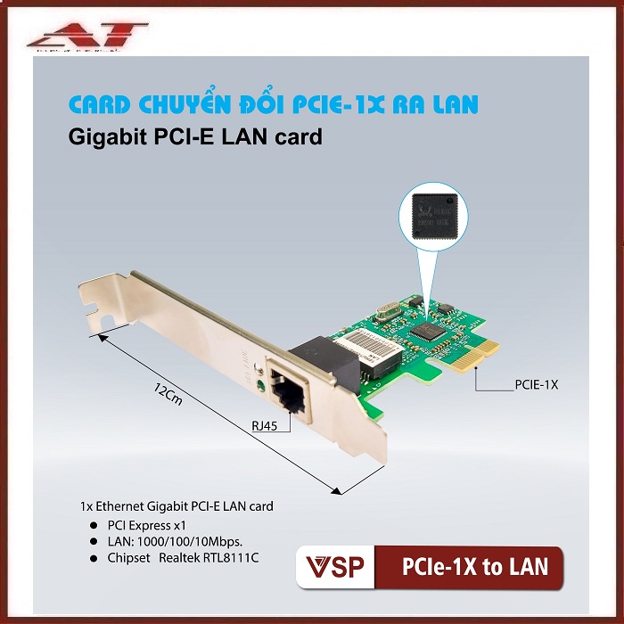 Card PCIe-1x ra LAN