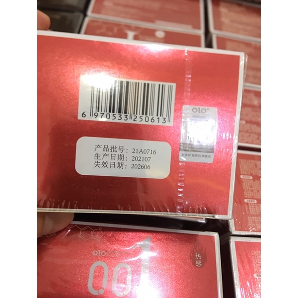 Bao Cao Su 001 OLO ĐEN Feeling Ultrathin Siêu Mỏng Lửa Băng 2 in 1 - Hộp 10 BCS