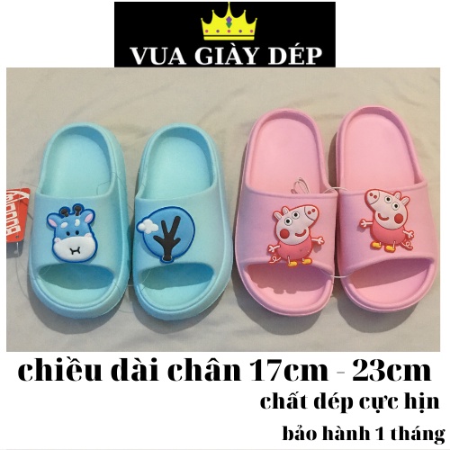 Dép trẻ em bé trai bé gái , dép trẻ con bánh mì đúc siêu bền gắn sticker cực đẹp size chân 17cm đến 23cm