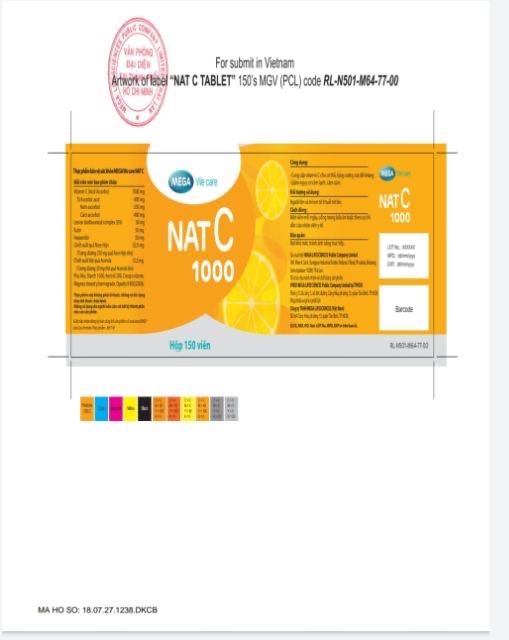 Vitamin C Tăng Cường Sức Đề Kháng Cho Cơ Thể  Nat C 1000mg  ( 30 Viên/ Lọ)- 0305785