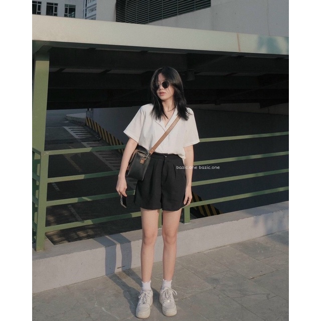 [Ảnh thật/video] Áo sơmi CỔ VEST cộc tay 6 màu style báic