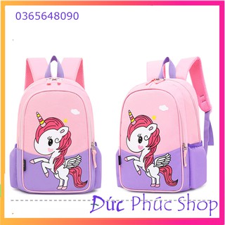 Balo đi học cho bé bé lớp 1 và mầm non lớn size 34cm hình kì lân dễ thương, cặp sách cho bé trai và bé gái mẫu giáo