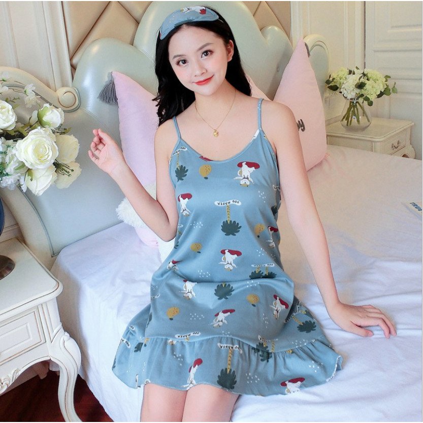 Váy 2 dây đuôi cá họa tiết dễ thương Vn15