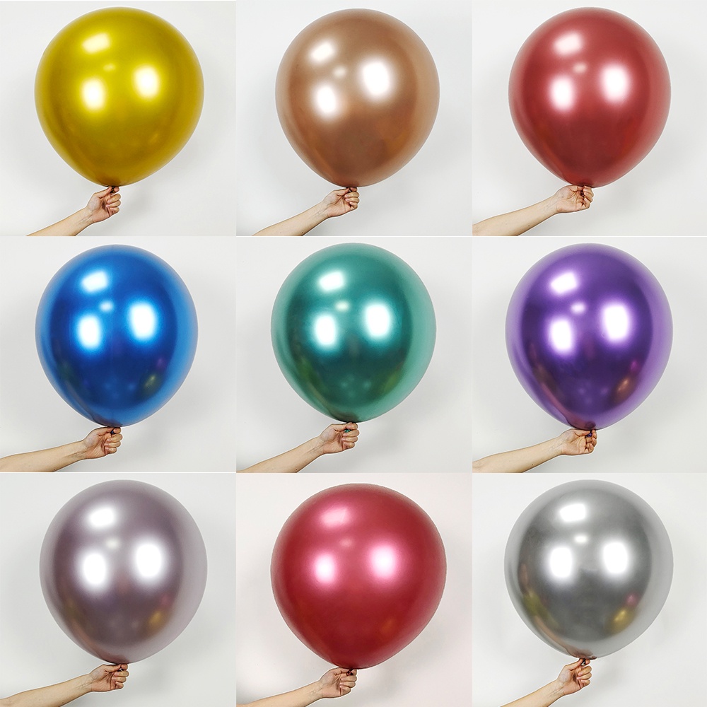 Bong Bóng Cao Su Latex 18 Inch Màu Vàng Hồng Trang Trí Tiệc
