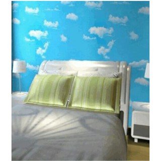 Decal giấy dán tường bầu trời mây xanh khổ rộng 45cm