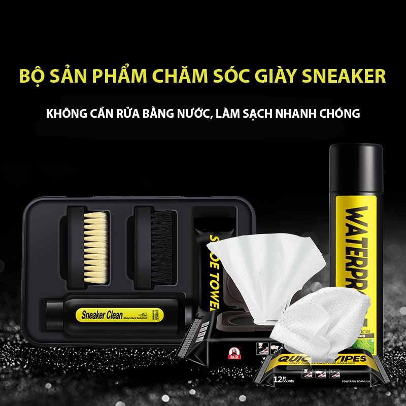 Khăn giấy ướt lau giày sneaker Quick Wipes 12 khăn chùi vệ sinh giày siêu tốc , nhỏ gọn, bỏ túi