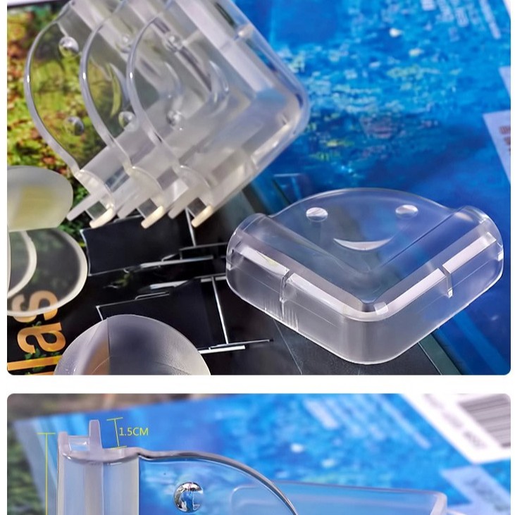 Bộ 4 Miếng Bọc Góc Bàn, Che Cạnh Bàn, Bọc Góc, Tủ, Gường, Nẹp Góc Silicon Trong Suốt Chống Va Đập