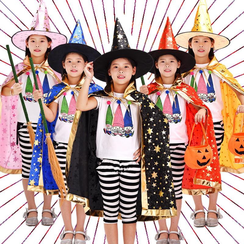 Halloween trẻ em trang phục nam áo choàng phù thủy Ma Cà Rồng cos Nhà ảo thuật ăn mặc Bộ Phù Thủy áo choàng quần áo