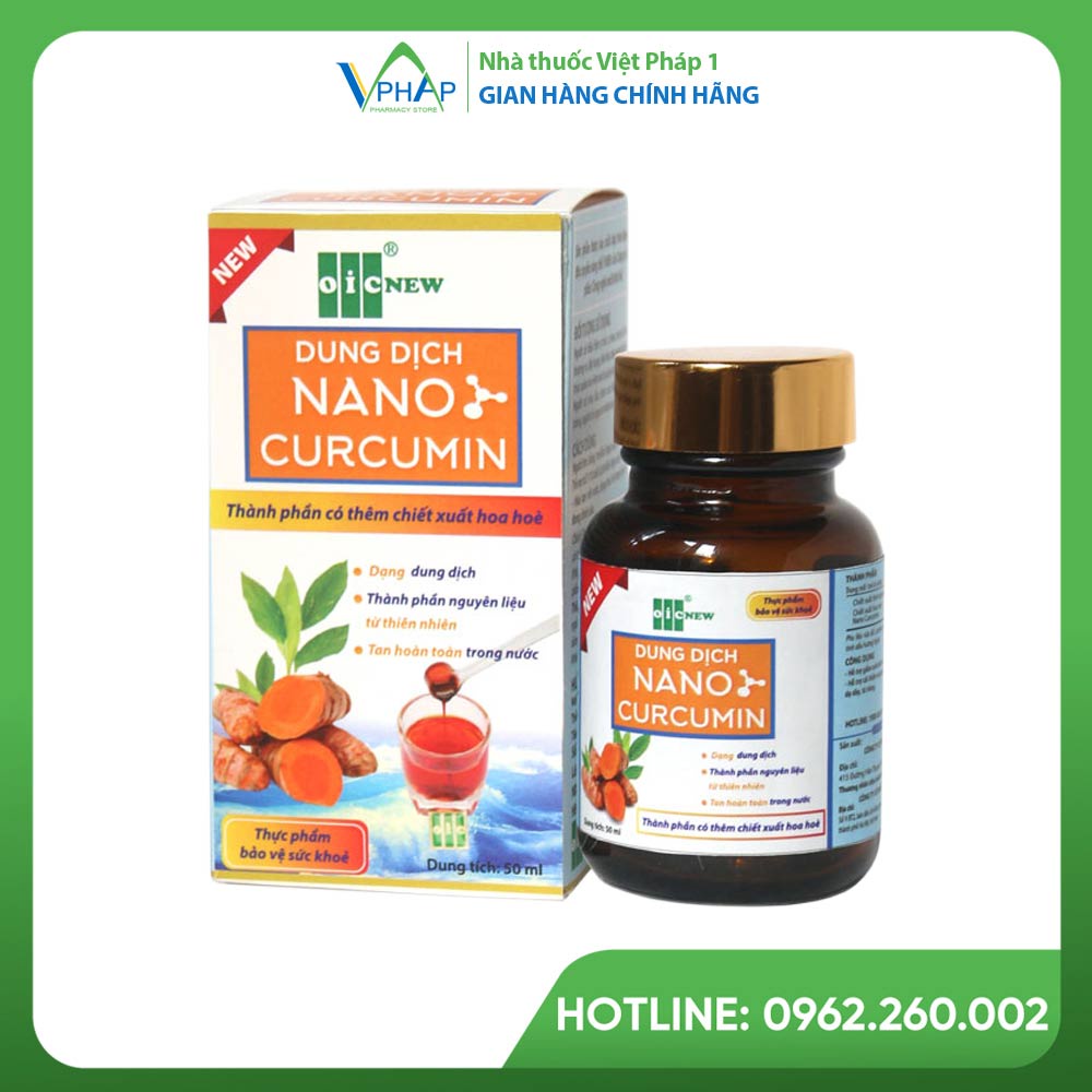 Viên Uống Nano Curcumin OIC New Cải Thiện Viêm Loét Dạ Dày Hộp 30 Viên, 60 Viên