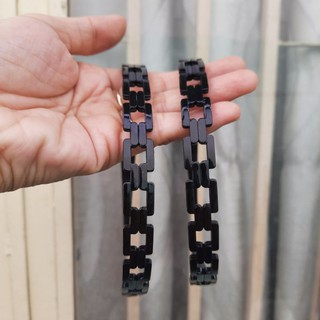 Combo 3 cái Bờm cài tóc vuông đen bóng (bản 1cm)