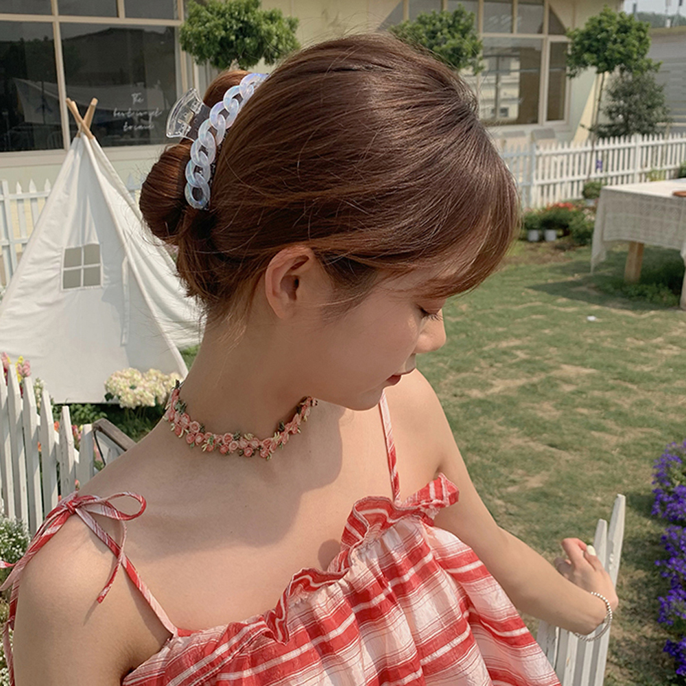 Kẹp Tóc Dạng Xoắn Dài Trong Suốt Nhiều Màu Cho Nữ