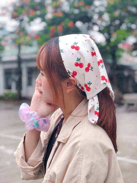 Cherry Bandana - Khăn trùm đầu/buộc làm áo