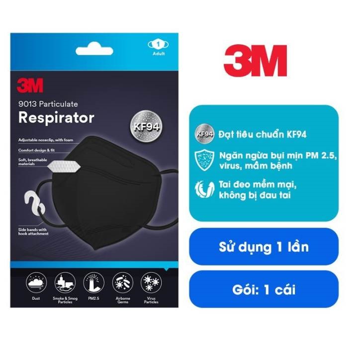 Khẩu Trang Chống Bụi 3M 9013 Tiêu Chuẩn KF94 Nhập Khẩu Hàn Quốc (Gói 1 Cái)
