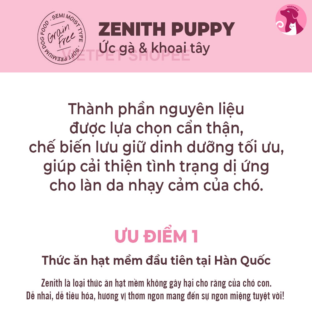 [3kg] Thức ăn cho chó - HẠT MỀM ZENITH (Đủ mọi lứa tuổi và giống chó) - Rất thơm ngon và bổ dưỡng 😋 (NK Hàn Quốc)