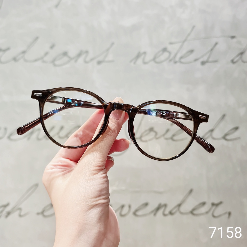 Gọng kính nam nữ LILYEYEWEAR mắt tròn chất liệu nhựa dày dặn kiểu dáng dễ đeo màu sắc thời trang 7158