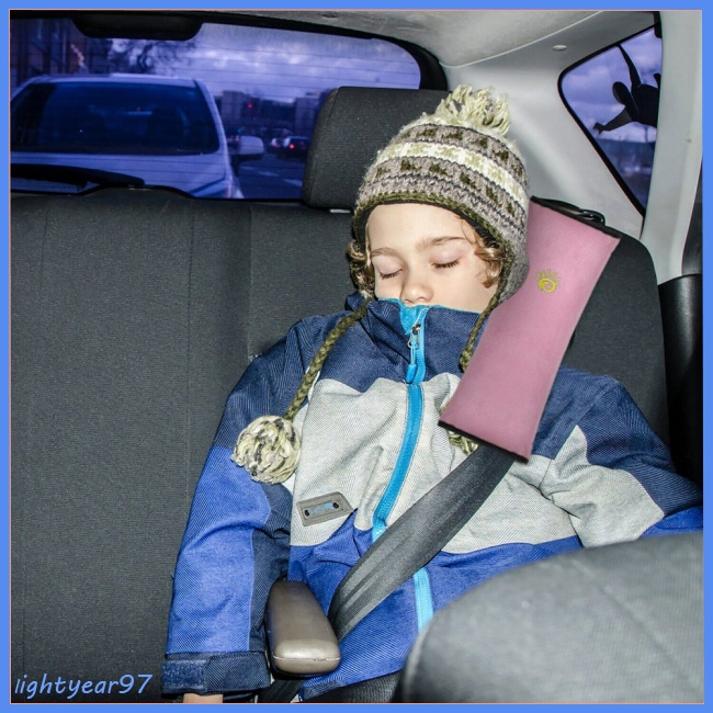 Gối Đệm Cổ Gắn Dây Đai An Toàn Xe Hơi Bằng Vải Bông Dễ Thương Tùy Chỉnh Cho Bé