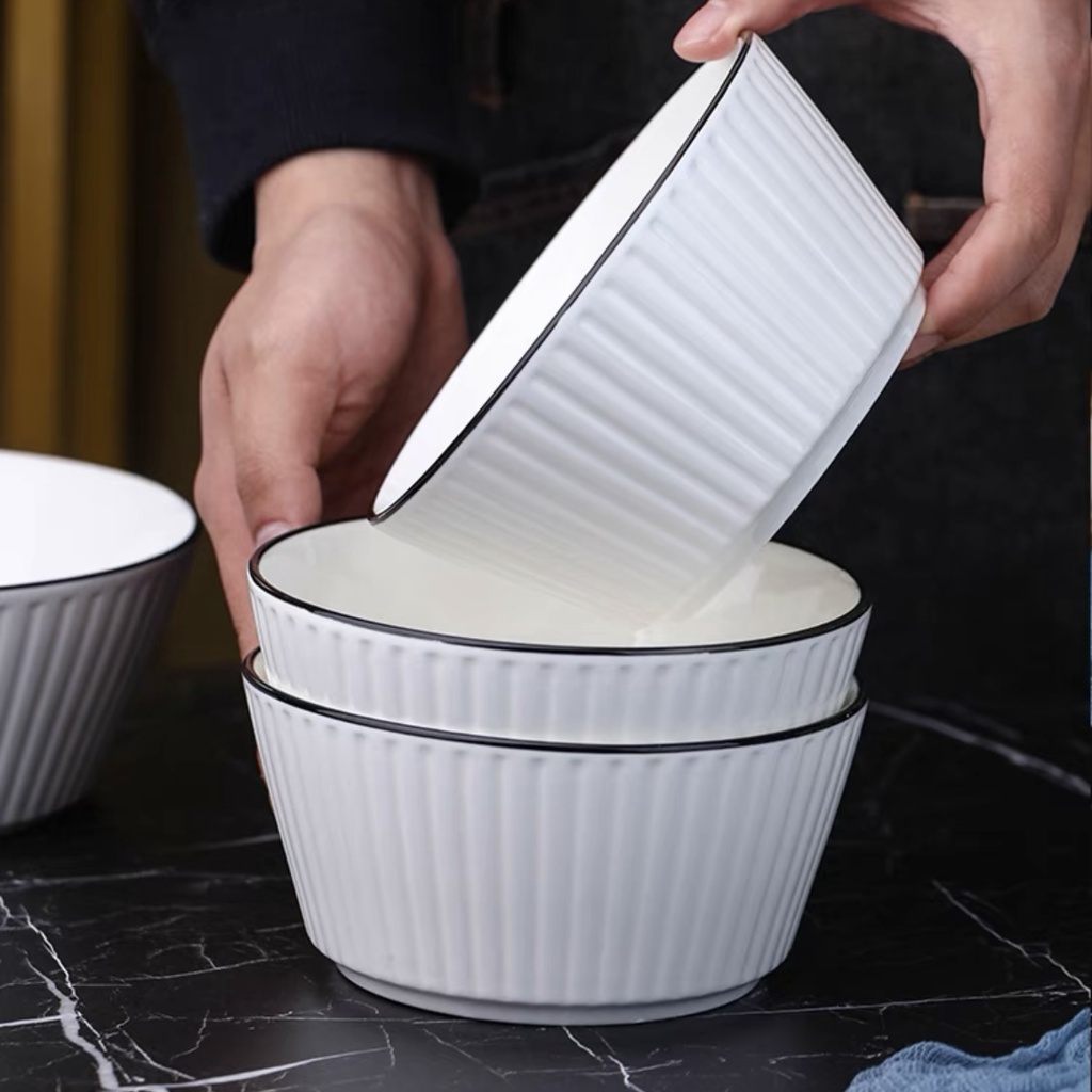 Bát Sứ Ăn Cơm Họa Tiết Đơn Giản Sang Trọng