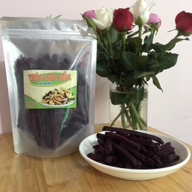 Khoai tím sấy giòn 500g Lê Hải hàng nguyên sợi, không đường, giòn rụm | BigBuy360 - bigbuy360.vn