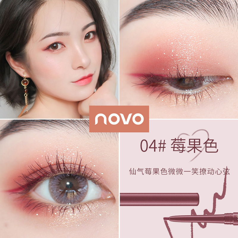 Bút kẻ mắt dạng Gel NOVO chống nước chống mồ hôi không nhòe màu đen nâu dành cho người mới bắt đầu